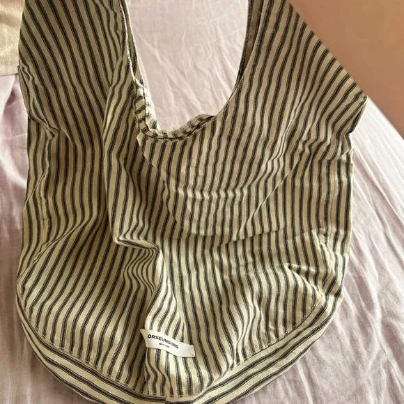 Orseund Iris Black and Tan Striped Tote - Picture 11 of 11